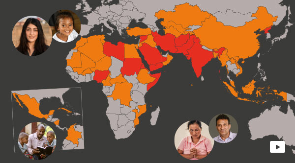 Karte des Weltverfolgungsindex 2024