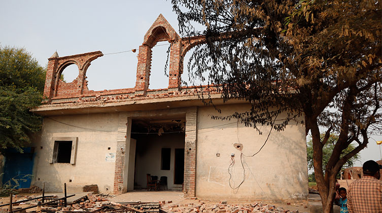 Überreste einer Kirche in Jaranwala nach dem Gewaltausbruch im August 2023