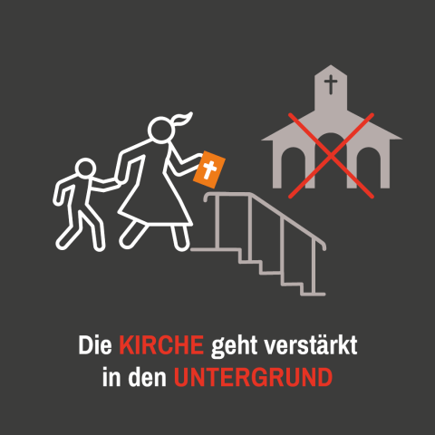 Icon einer Familie die eine Treppe in den Untergrund läuft