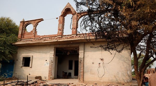 Überreste einer Kirche in Jaranwala nach dem Gewaltausbruch im August 2023