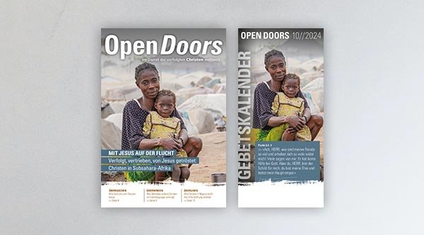 Produktabbildung des Open Doors Monatsmagazins und des Gebetskalenders für den aktuellen Monat.